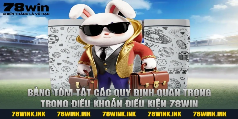 Bảng tóm tắt các quy định quan trọng trong điều khoản điều kiện 78win